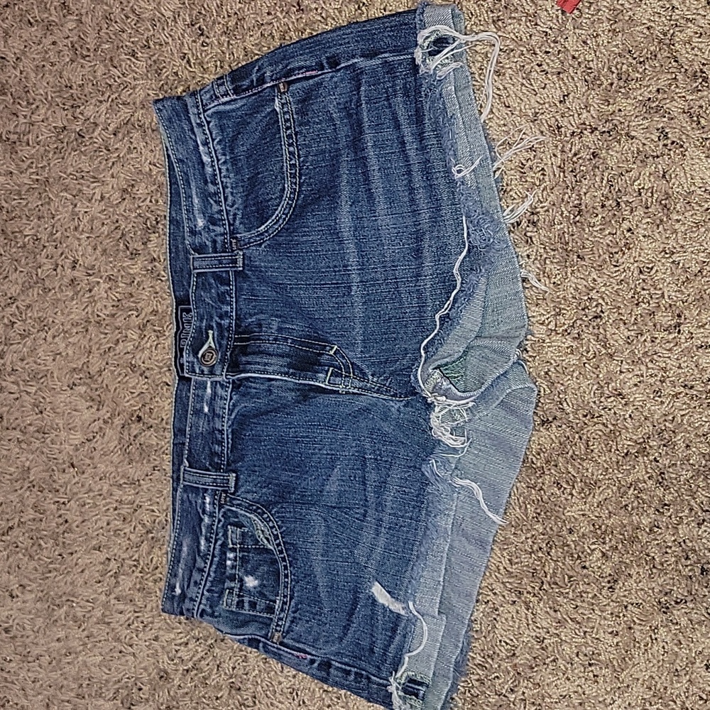 Low rise jean shorts